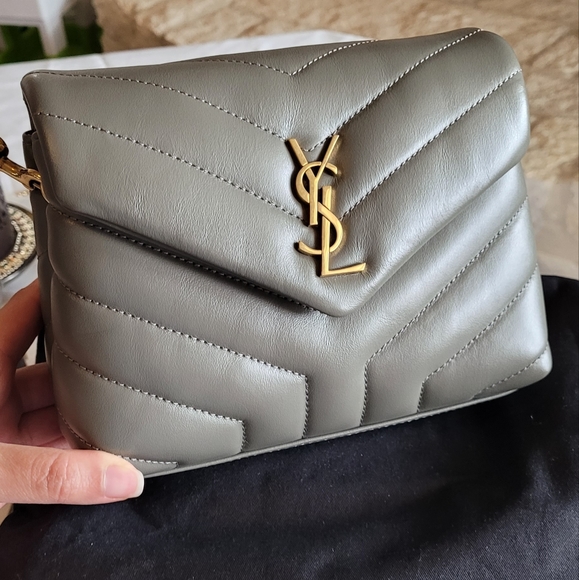 Gorgeous YSL Saint Laurent Crossbody Bag grey khaki - Picture 2 of 7